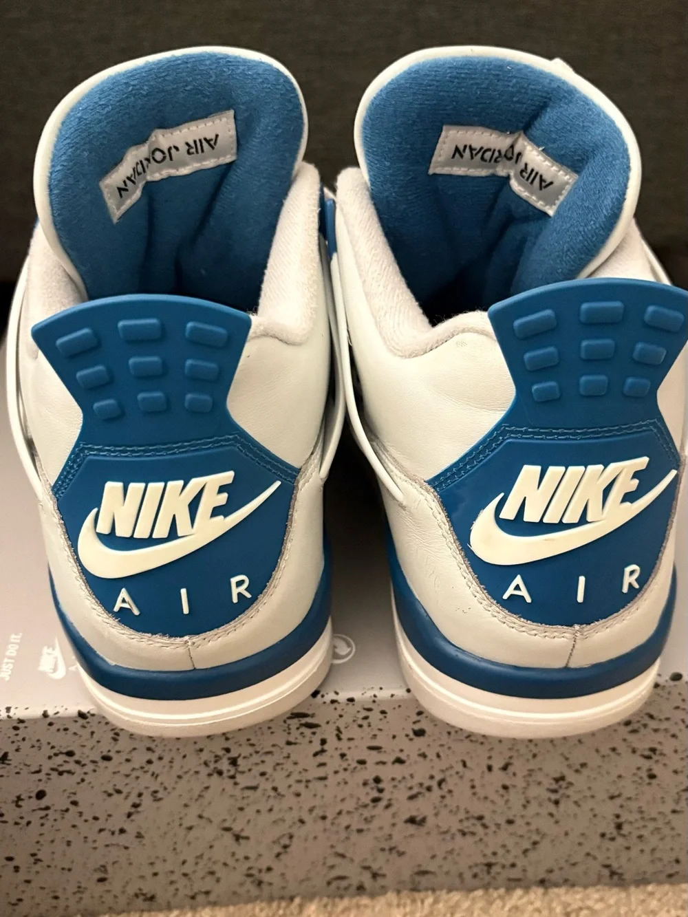 Jordan Sneakers White and Gray with Blue Accents